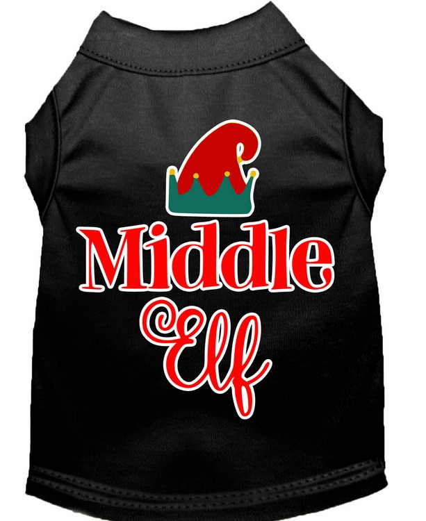 Middle Elf Screen Print Dog Shirt Black XS